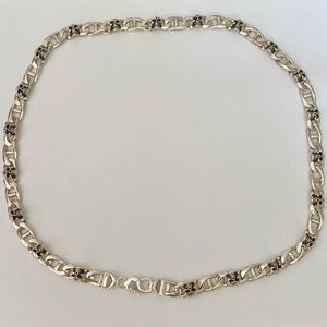 925 Silver 24” 9mm 95 grams skull heads necklace link skulls chain 24 inches